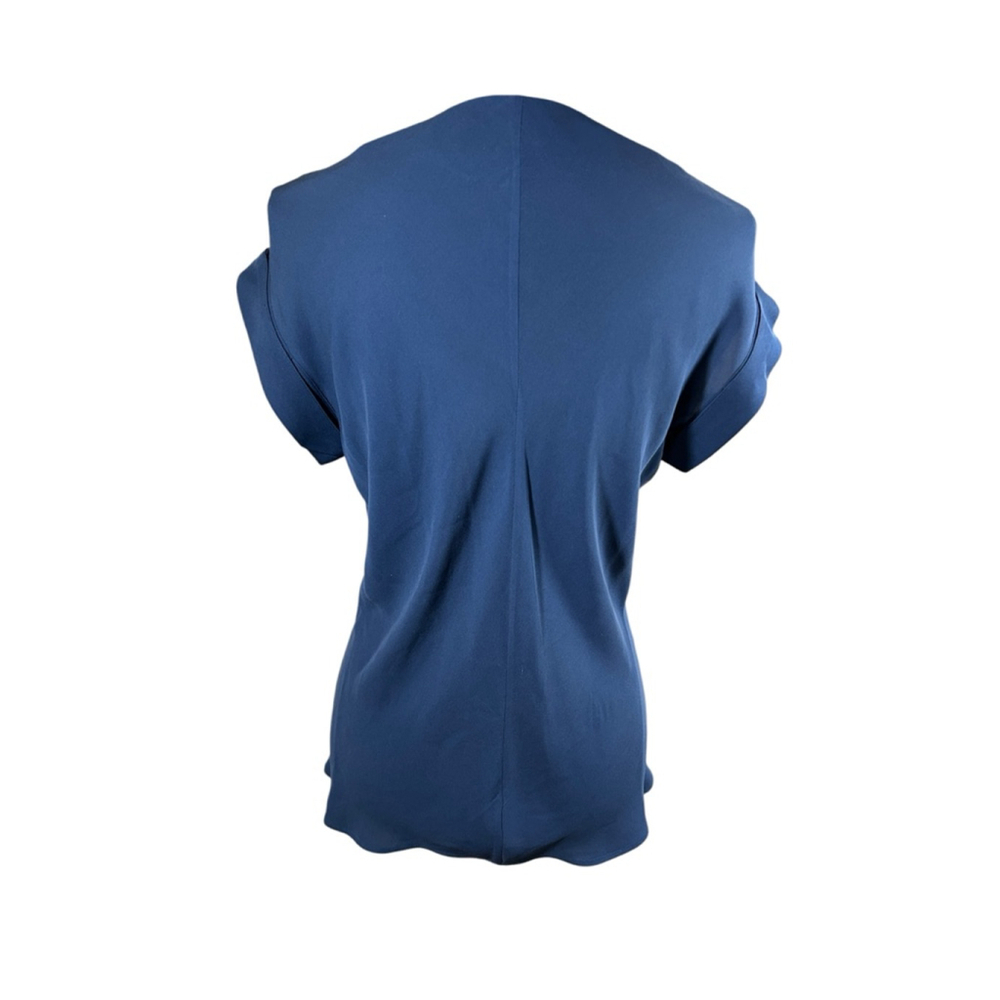 Women's Theory Blue V-Neck Blouse Petite P - Picture 2 of 6